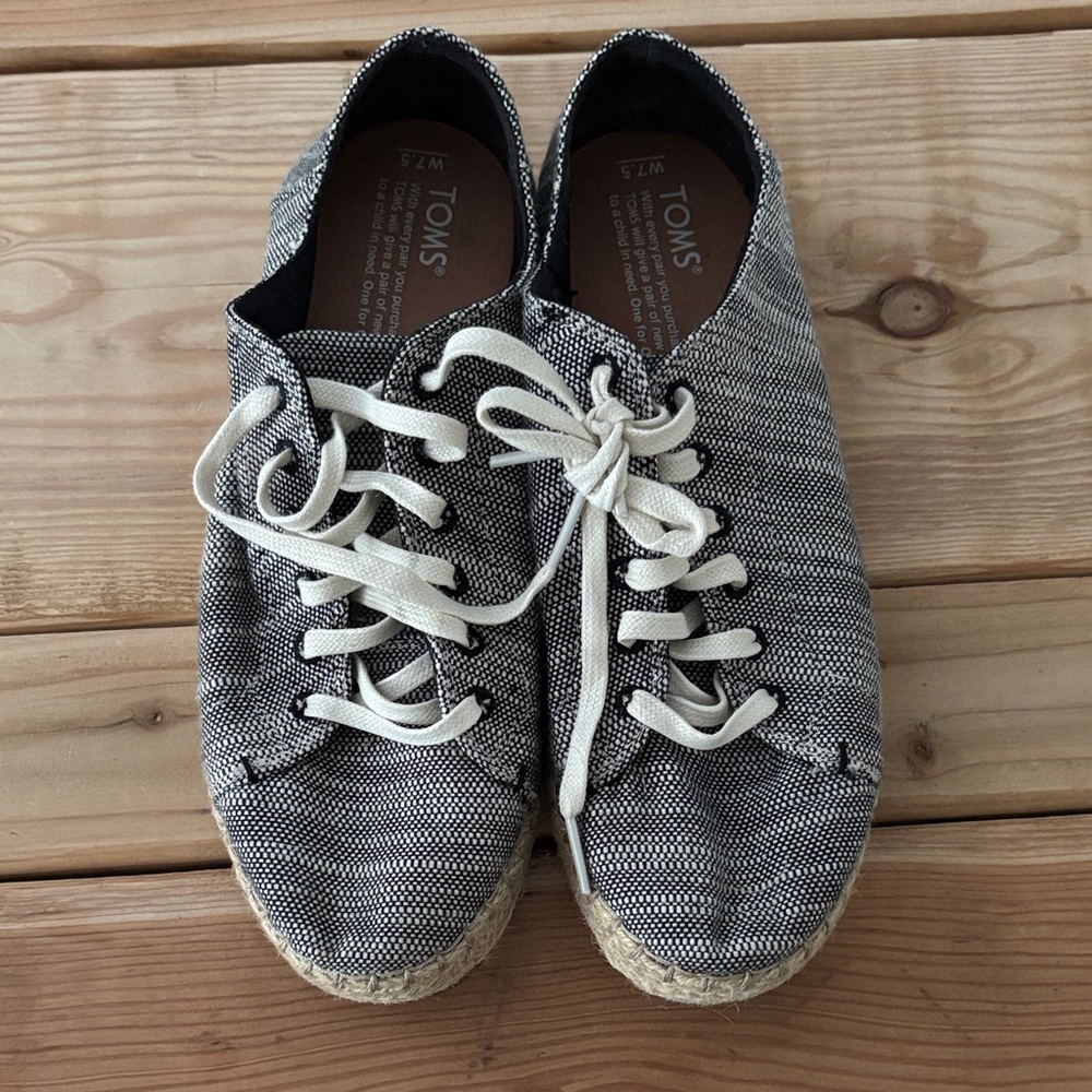 TOMS Monochrome Lace-Up Espadrilles